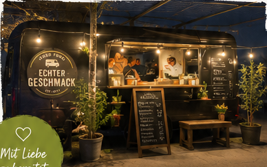 Foodtruck von Echter Geschmack am Abend